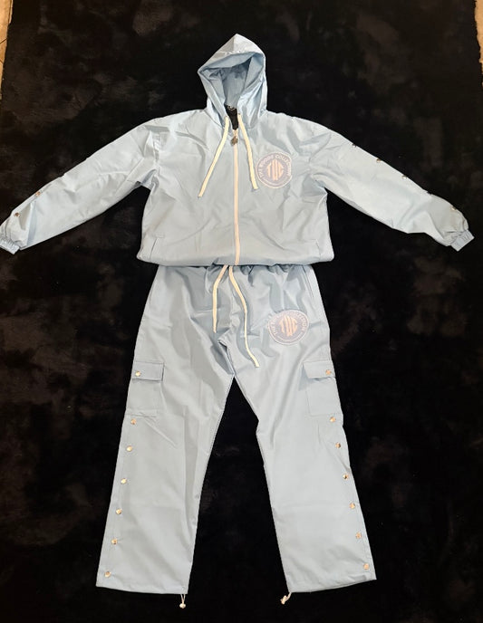 Baby Blue Windbreaker Sweatsuit